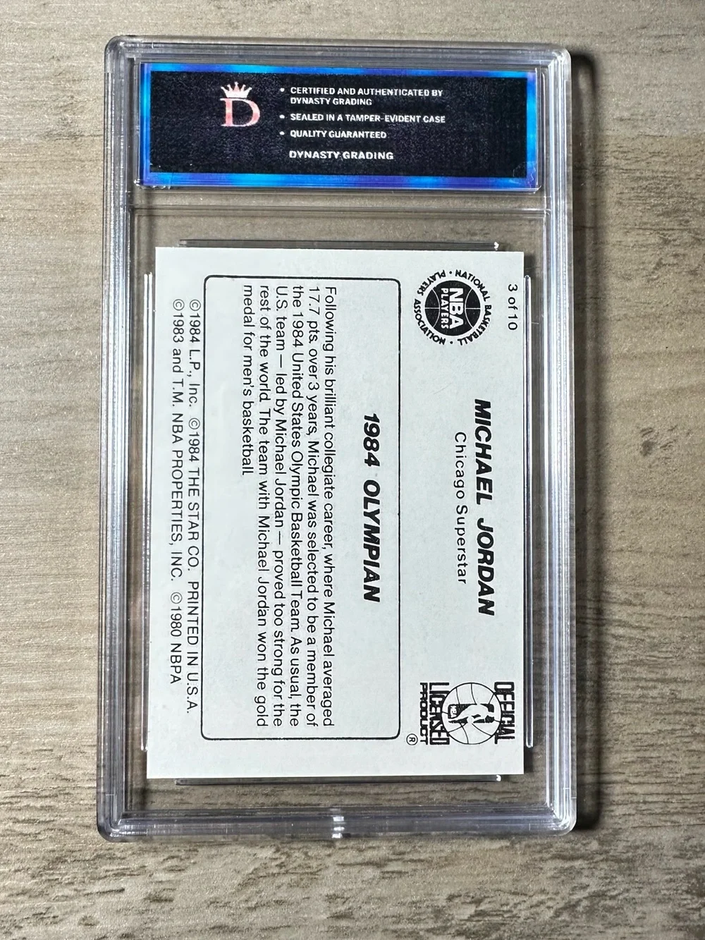 Michael Jordan 1985 Star #3 Gem Mint 10 Novelty Basketball Card.